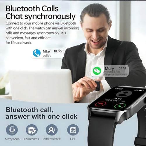 Smart Watch Women Men Fitness Tracker Heart Rate For Android Waterproof