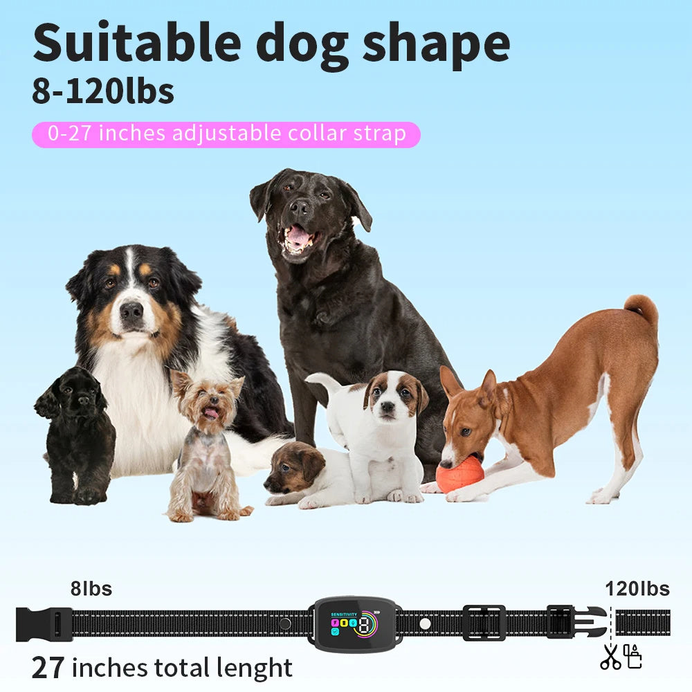 Anti-Bark Dog Collar – Rechargeable, Waterproof w/ Digital Display